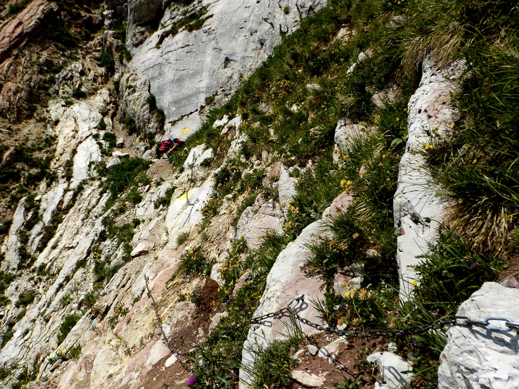 Chaînes vers le col de Planchamp